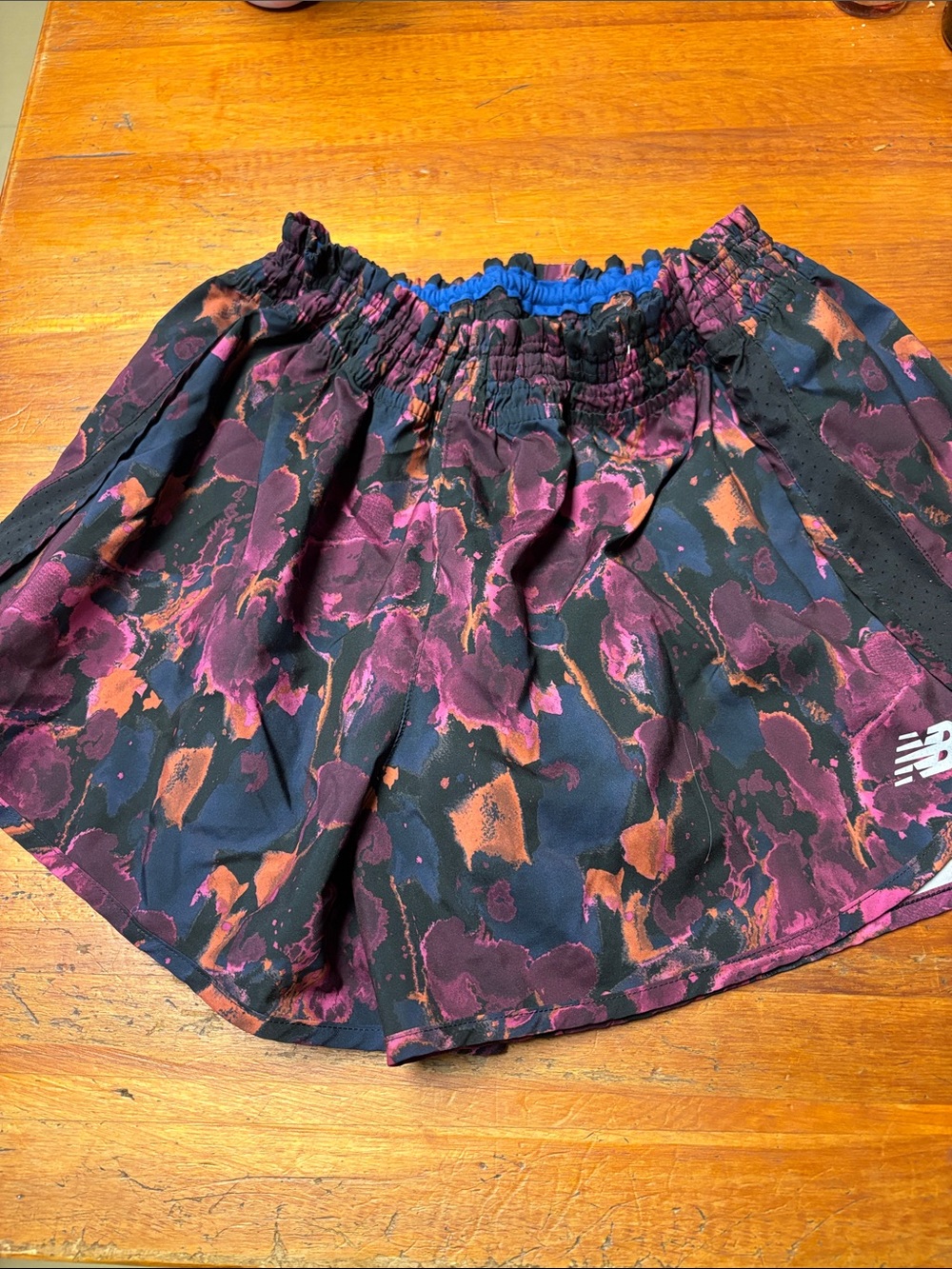 New Balance Black Maroon Orange Abstract Athletic Skort